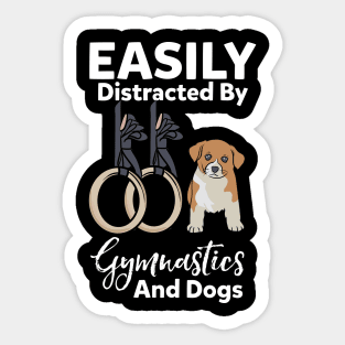 Easily Distracted By Gymnastics And Dogs Sticker